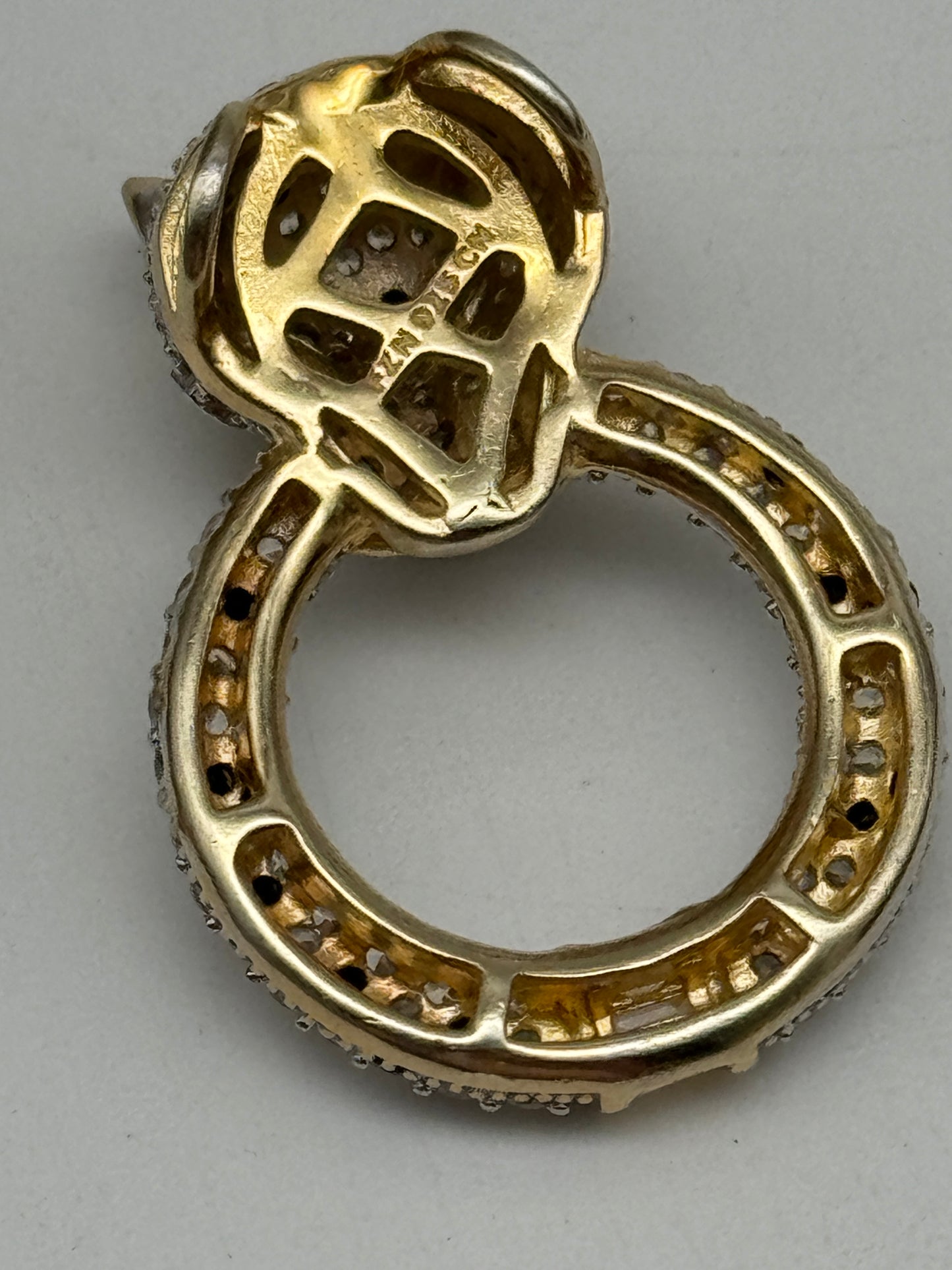 Vintage Sterling 925 Vermeil Leopard Pendant