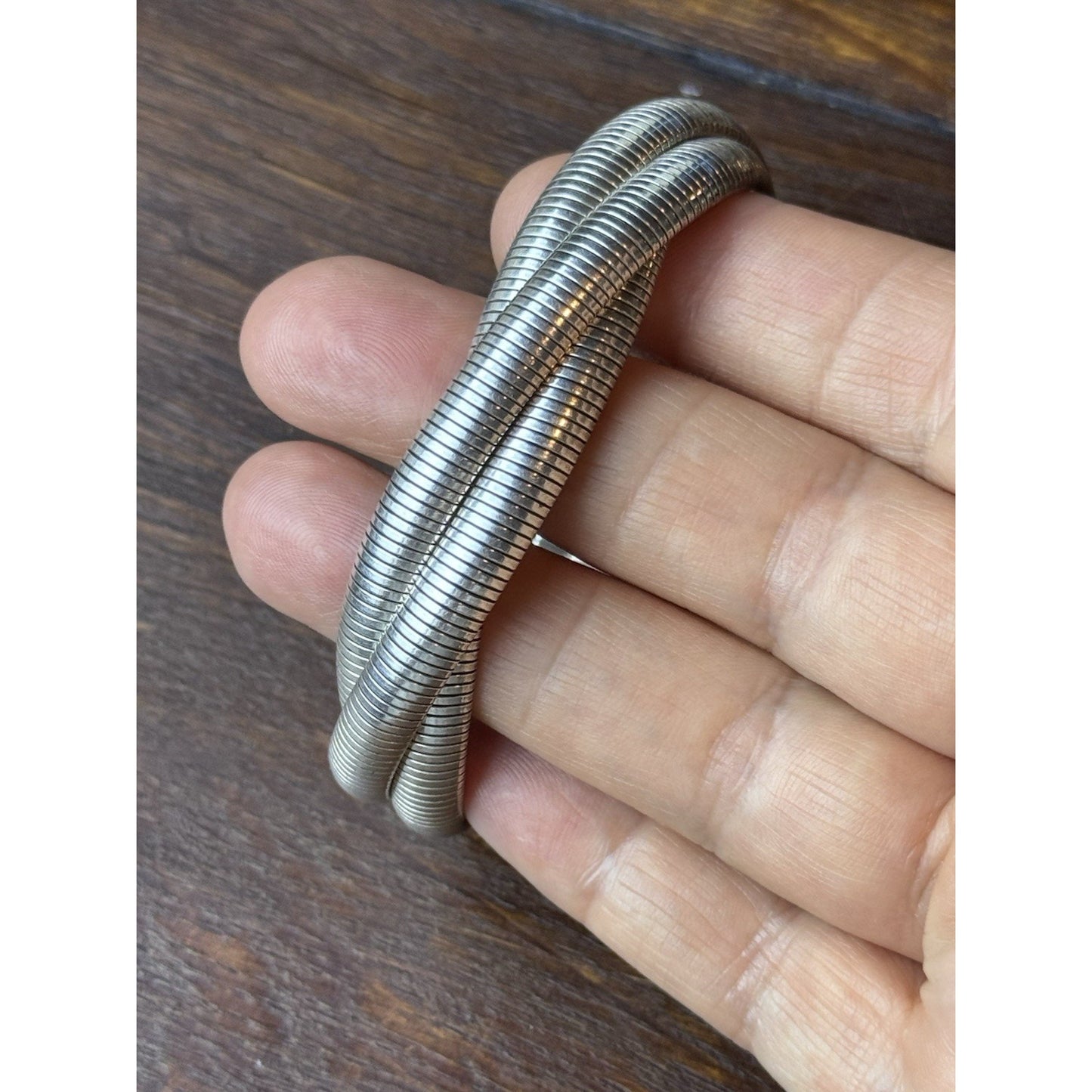 Frederic Duclos Sterling Silver Triple Snake Chain Bracelet 7” Signed 925