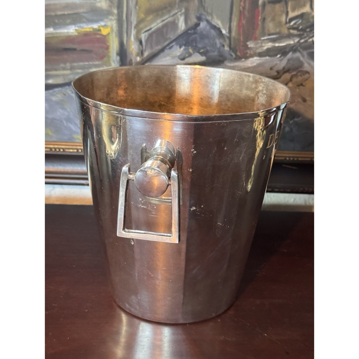 Silverplate Champagne Cooler De Venoge Epernay Ice Bucket 9” Wide 8” H