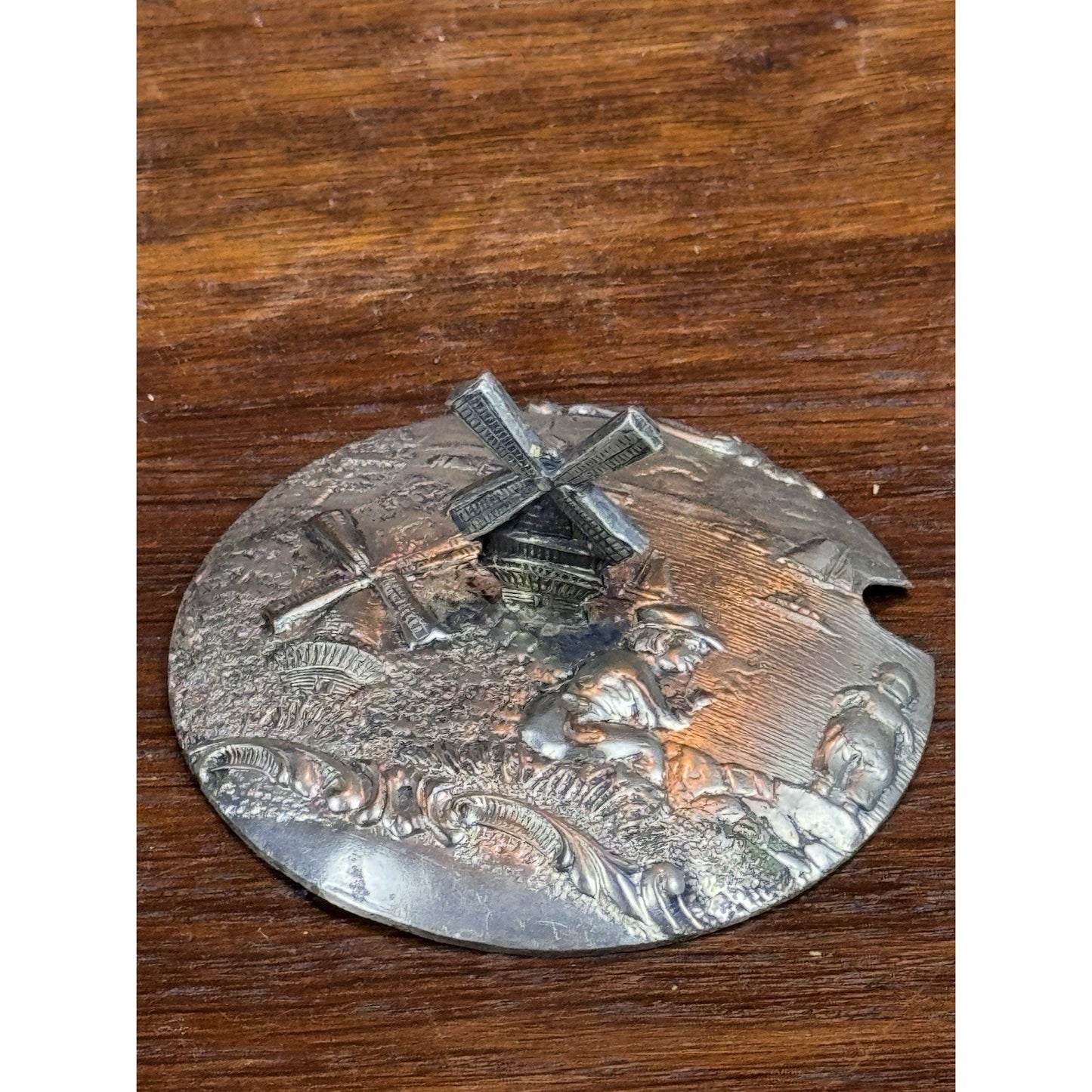 Vintage Dutch Windmill Silverplate Glass Confiture Jam Jar Matching Spoon