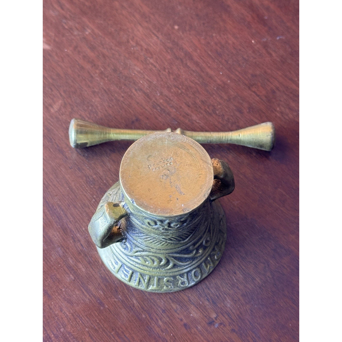 Vintage Brass Mortar & Pestle Peerage England Apothecary 3” Opening 2.5” H