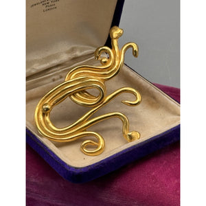 Vintage Brooch Il Était Une Fois Paris Goldtone Abstract Statement 3” x 3”