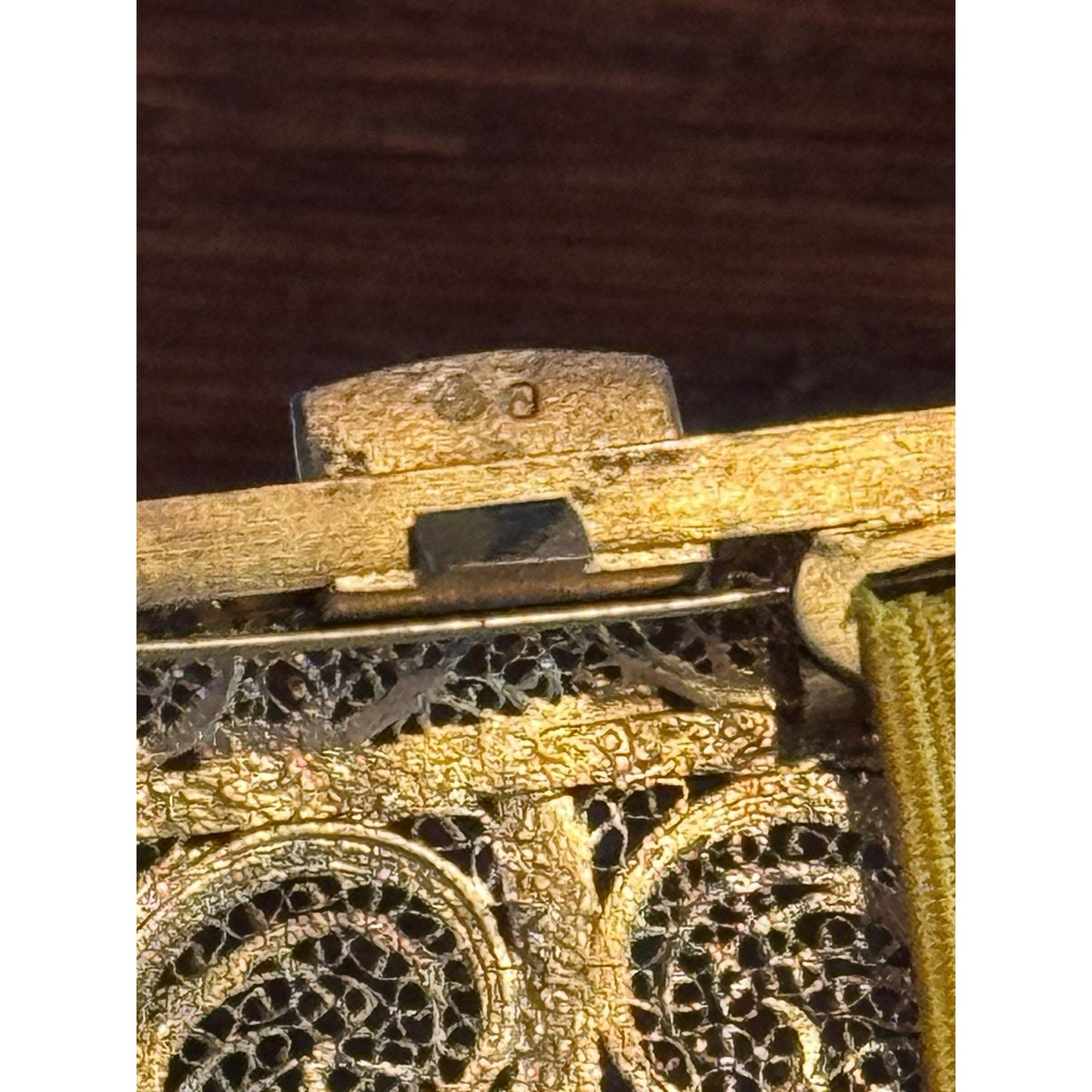 Vintage Cannetille Silver  Case Blue Enamel Gilt - Business Card Holder-