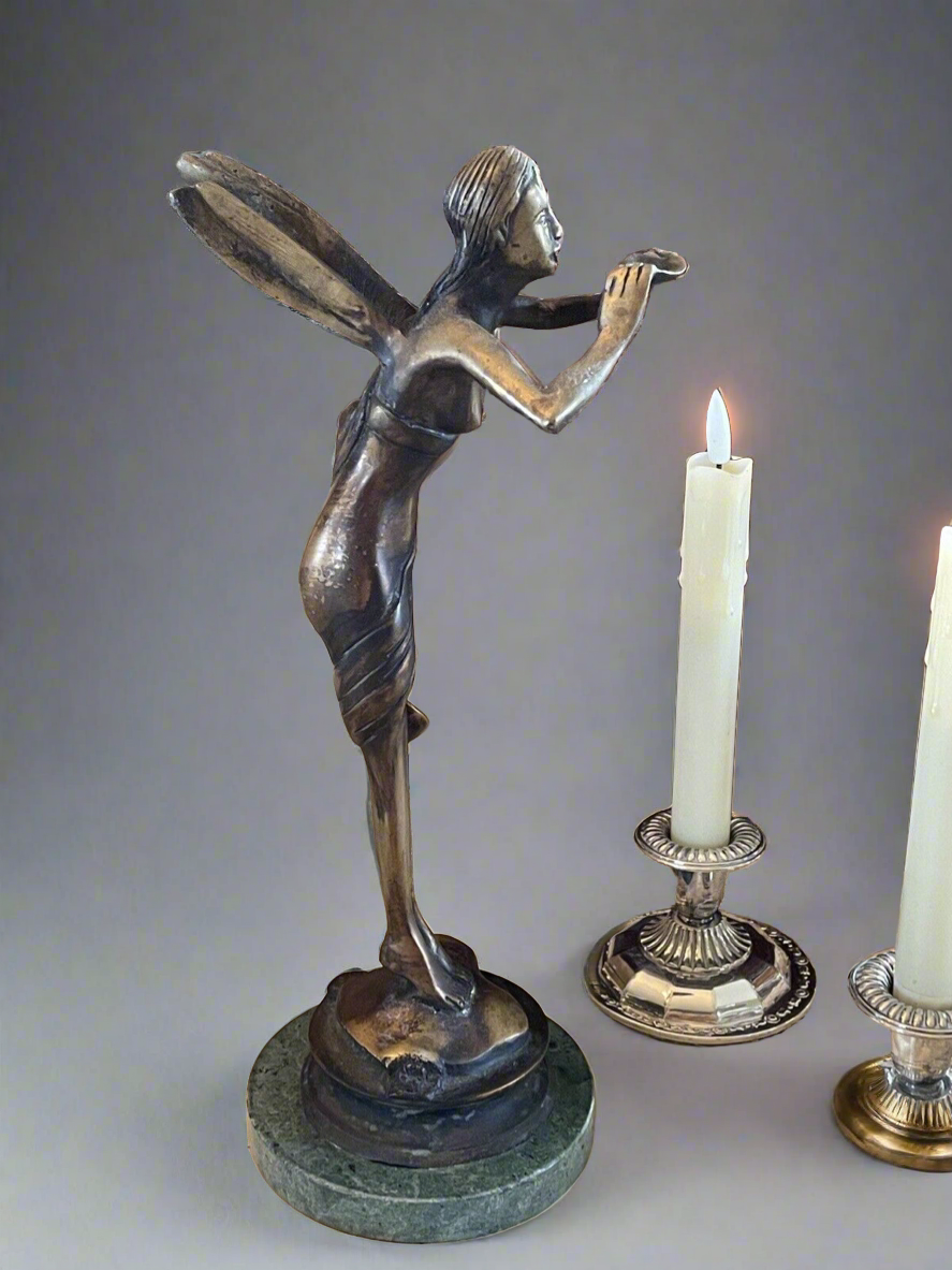 Bronze Fairy Figurine After Paul Armand Bayard De La Vingtrie "Enchanted Spirit"