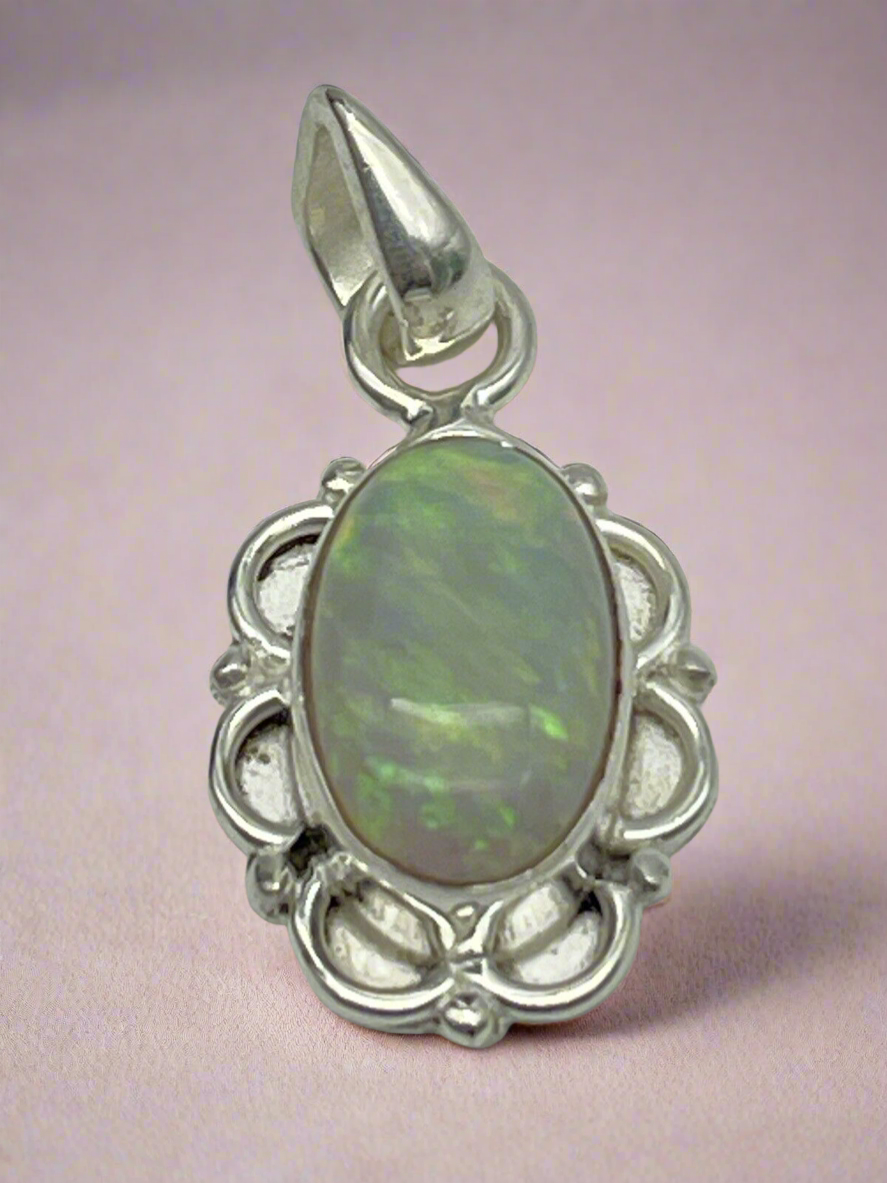 Sterling Silver Australian Opal Artisan Pendant New Without Tags