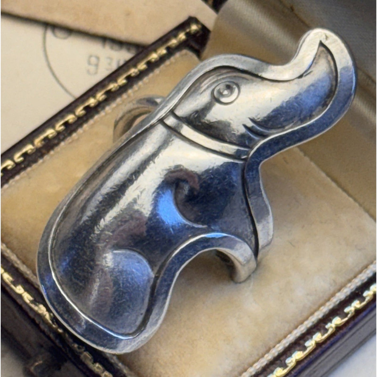 Silver Elephant Ring TESTED Thai Artisan Statement Adjustable Size 9