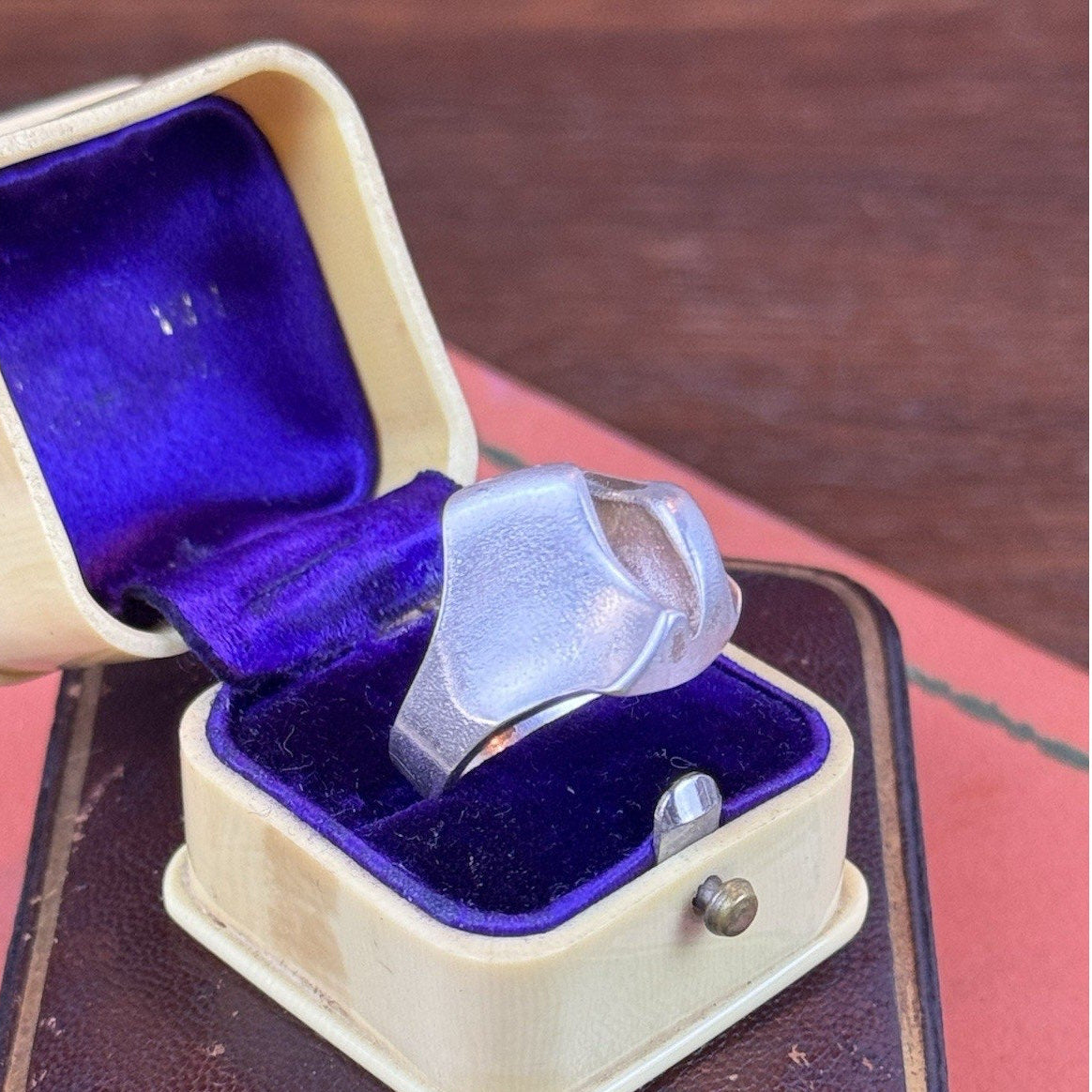 Vintage Lapponia Finland 925 Sterling Silver Modernist Ring Size 7