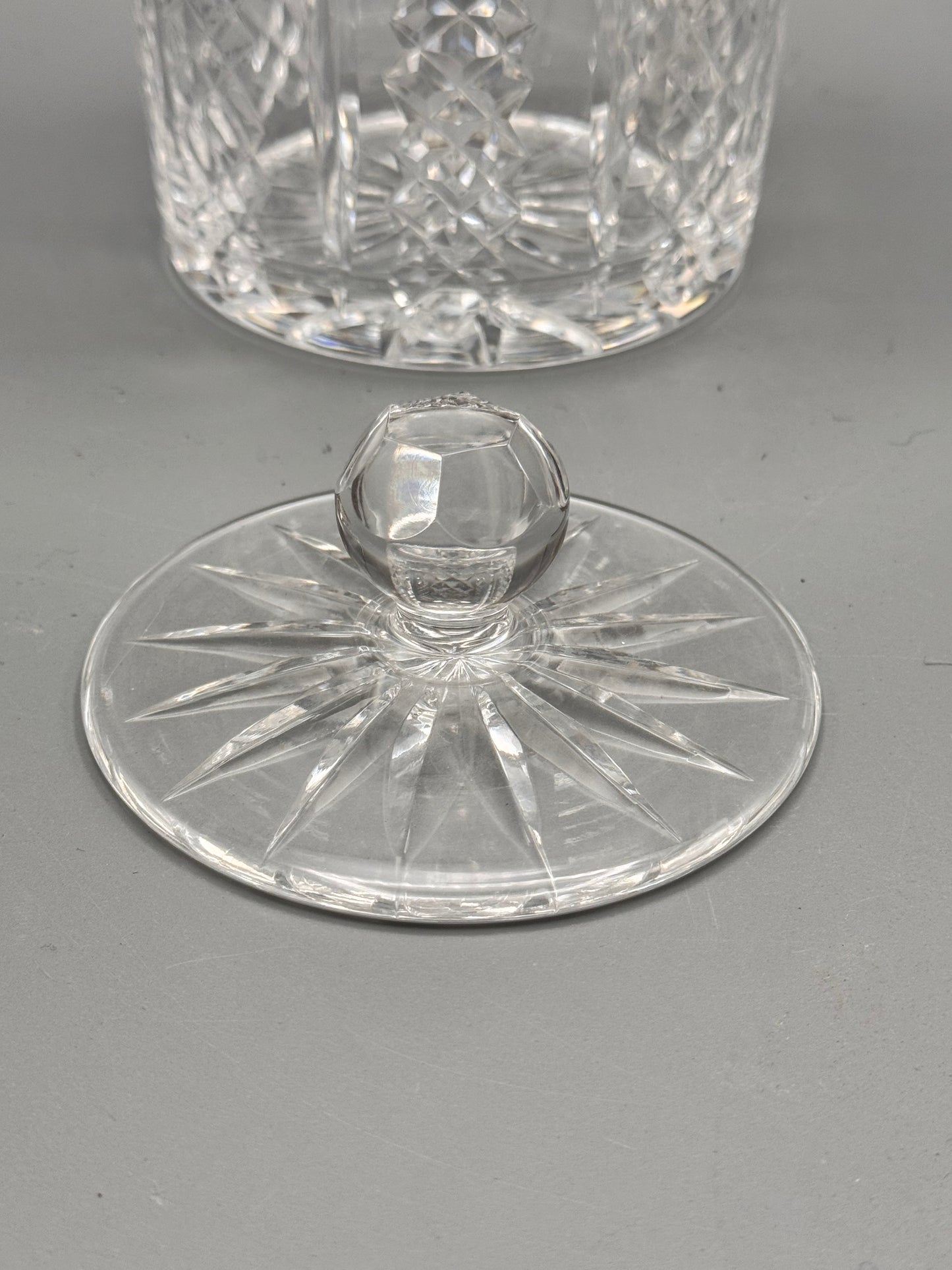 Waterford Crystal Biscuit Jar Lidded Cut Crystal Cookie Jar 7.5”