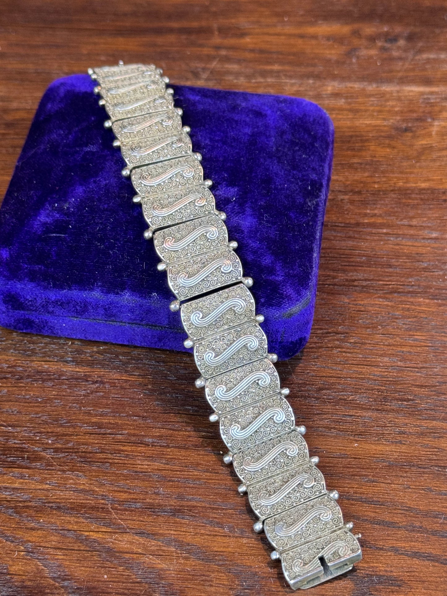 Vintage Theodor Fahrner 925 Sterling Silver TF Articulated Bracelet 44.5g