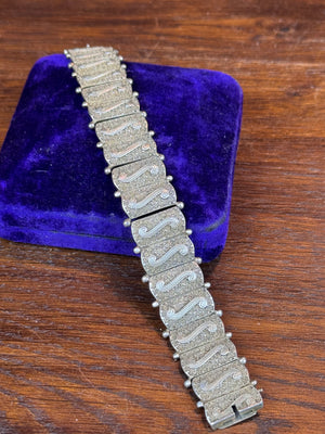 Vintage Theodor Fahrner 925 Sterling Silver TF Articulated Bracelet 44.5g