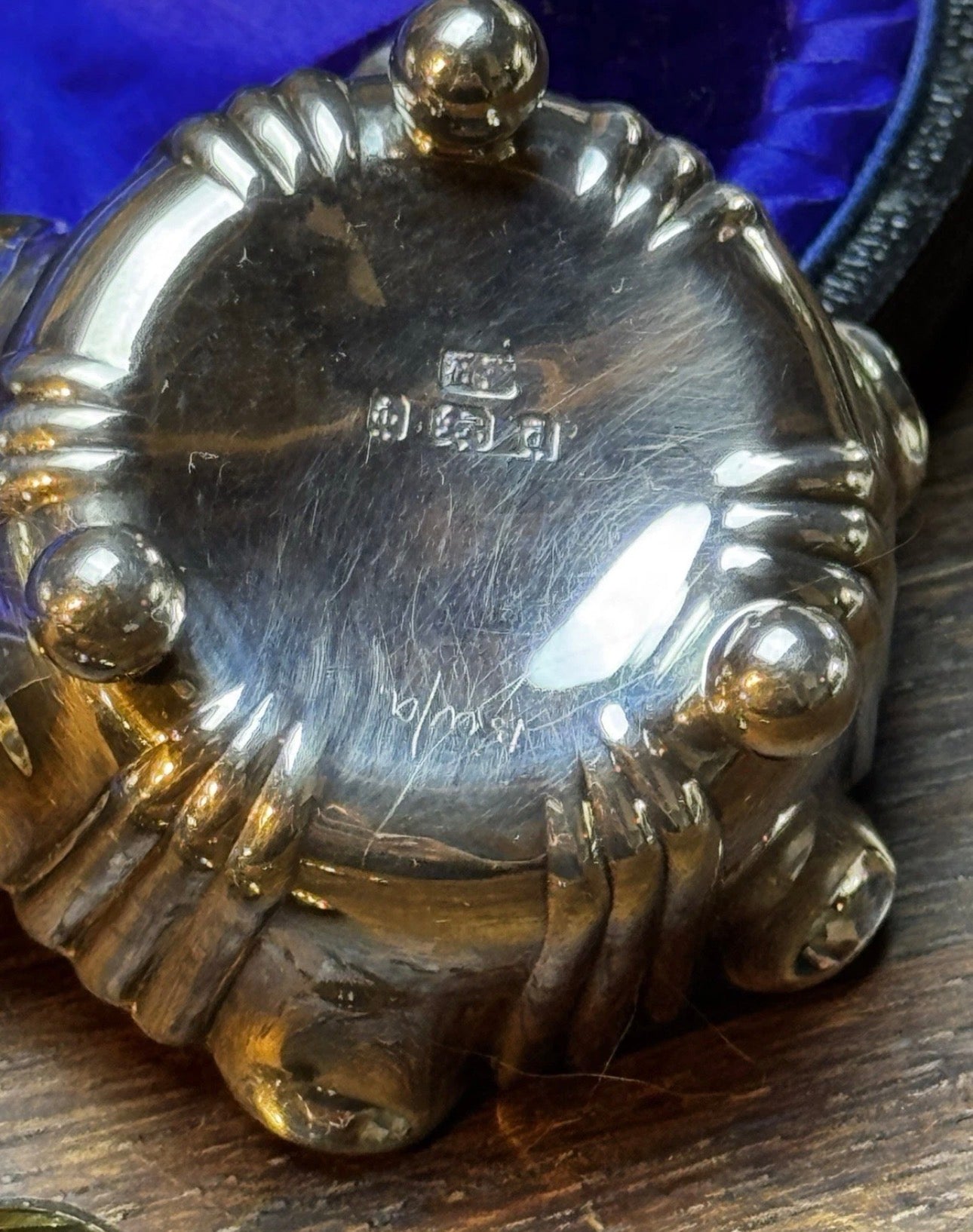 Antique Sterling Salt Cellar Gold Wash Set in Original Case Birmingham 1902