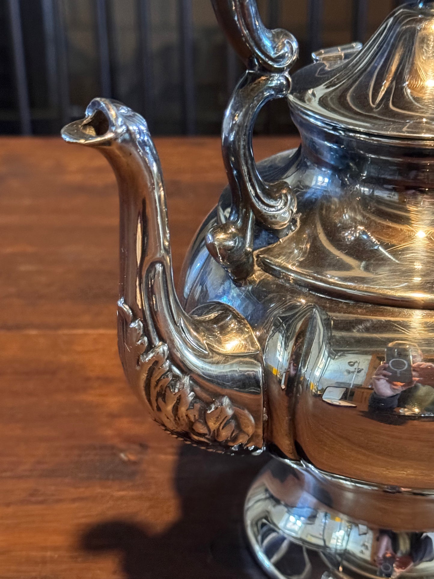 Silver Plate Tea Set 3Pc Footed Teapot Creamer Sugar Vintage