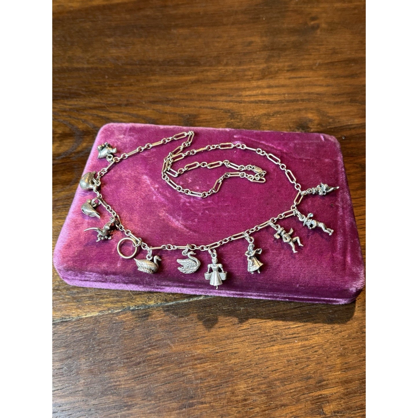 Sterling Silver 12 Days of Christmas Charm Necklace 23.5” 48.2g