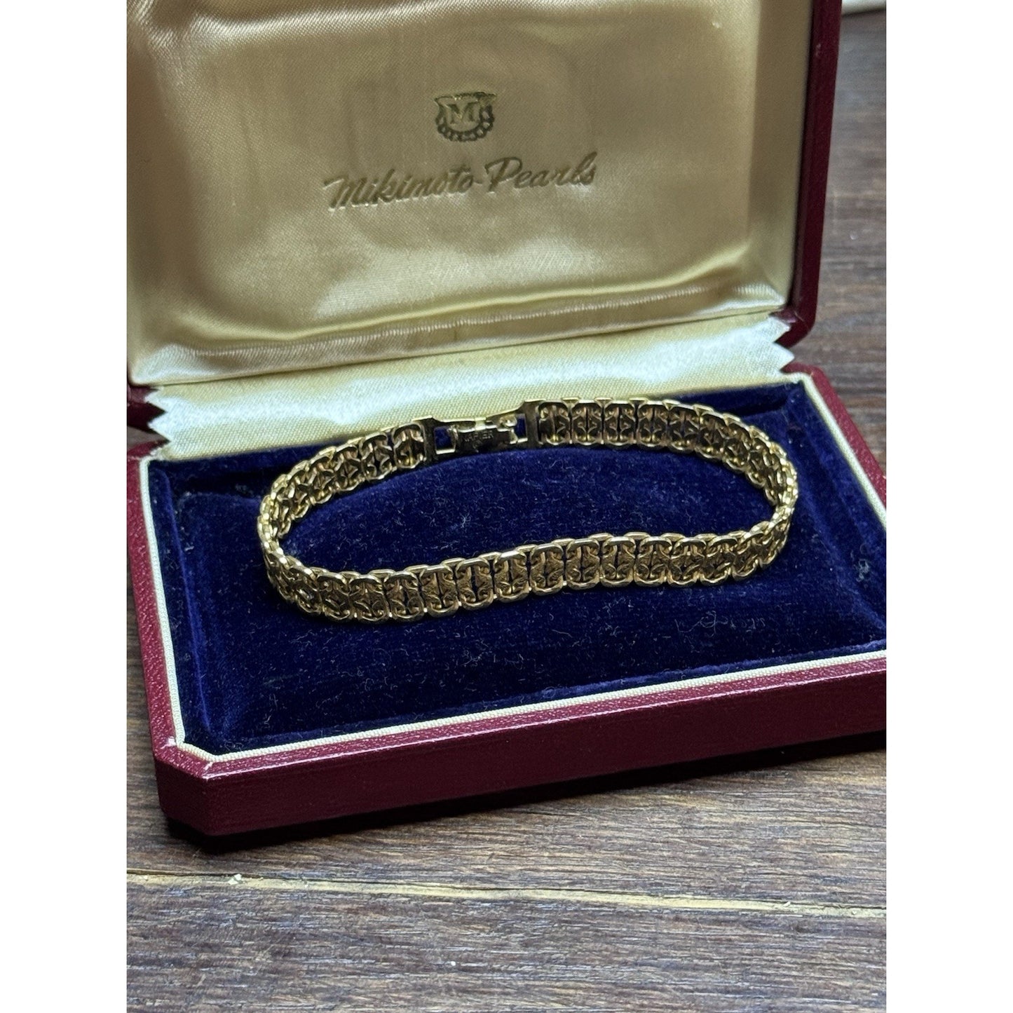 Vintage Napier Goldtone Link Bracelet 6.75” Wide Textured Designer Bracelet