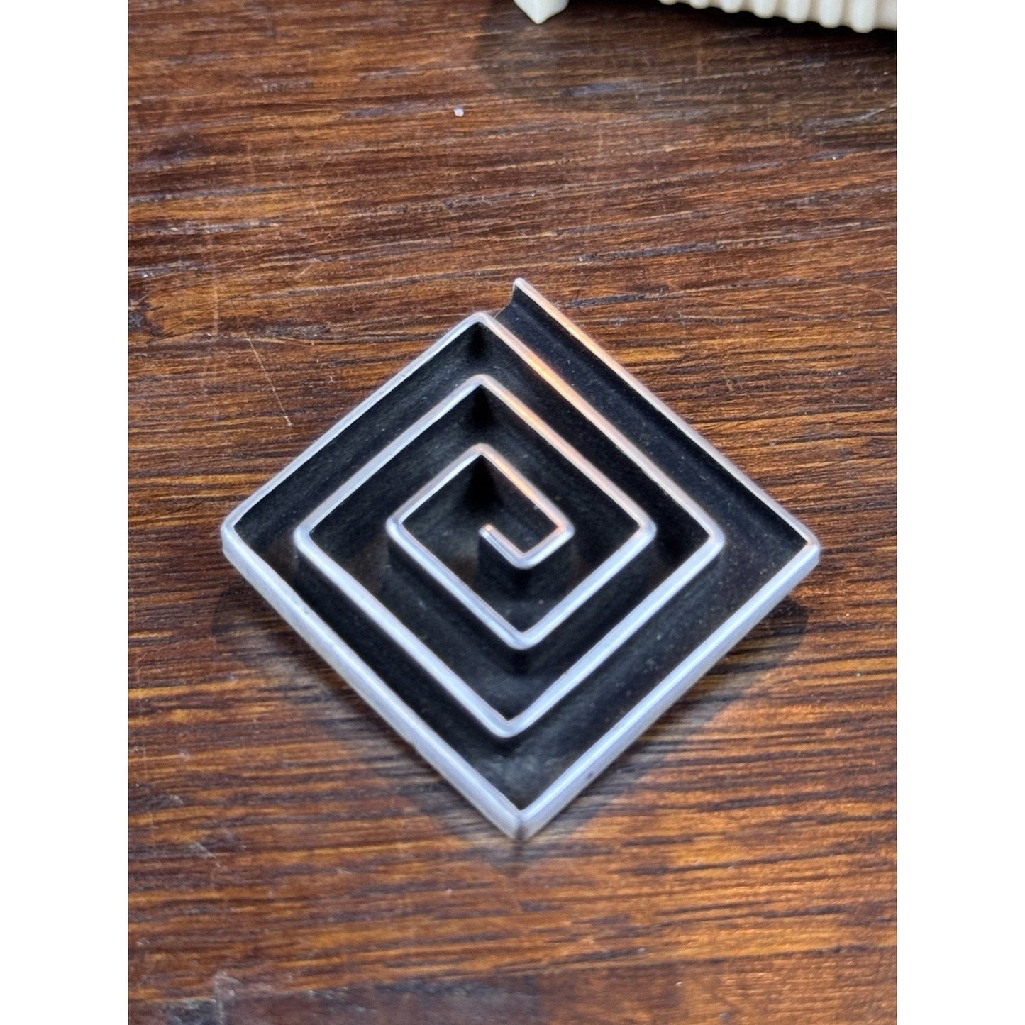 Vintage Sterling Silver Brooch Chavez Taxco Mexico Maze Modernist Eagle 3