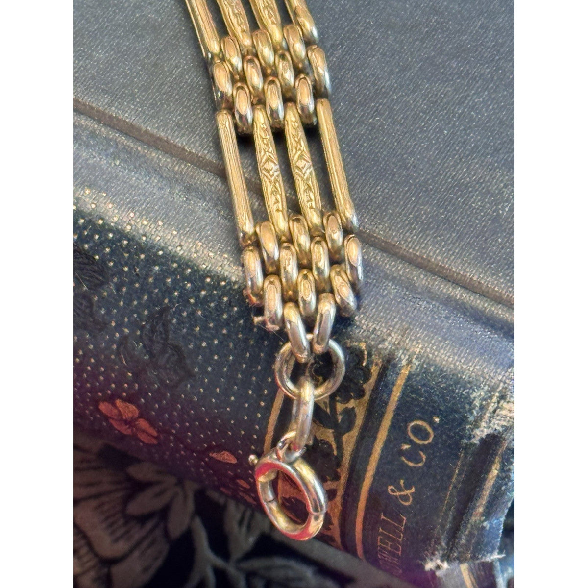 Vintage Gold Filled Gate Link Bracelet 7.5 Inches Engraved