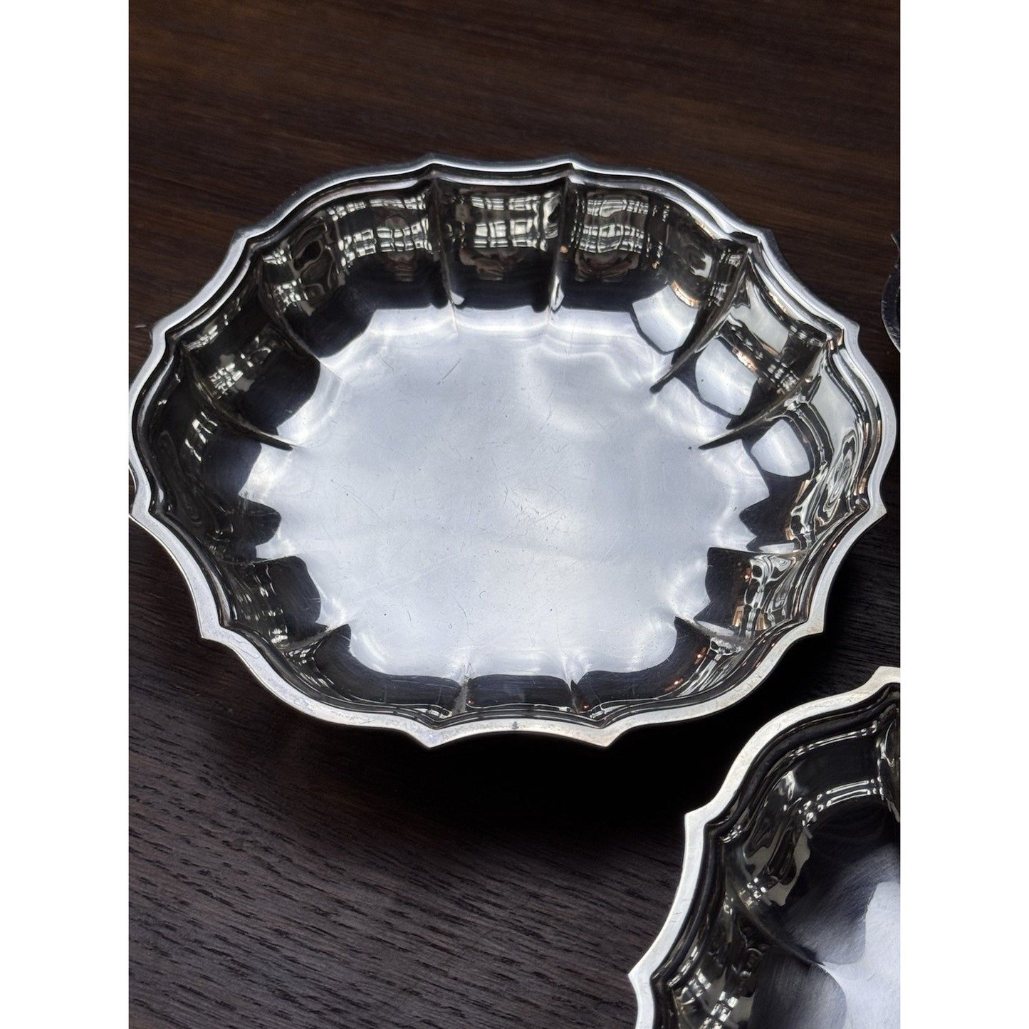 Silverplate Chippendale Nut Bowls Set of 3 International Silver 5.75”