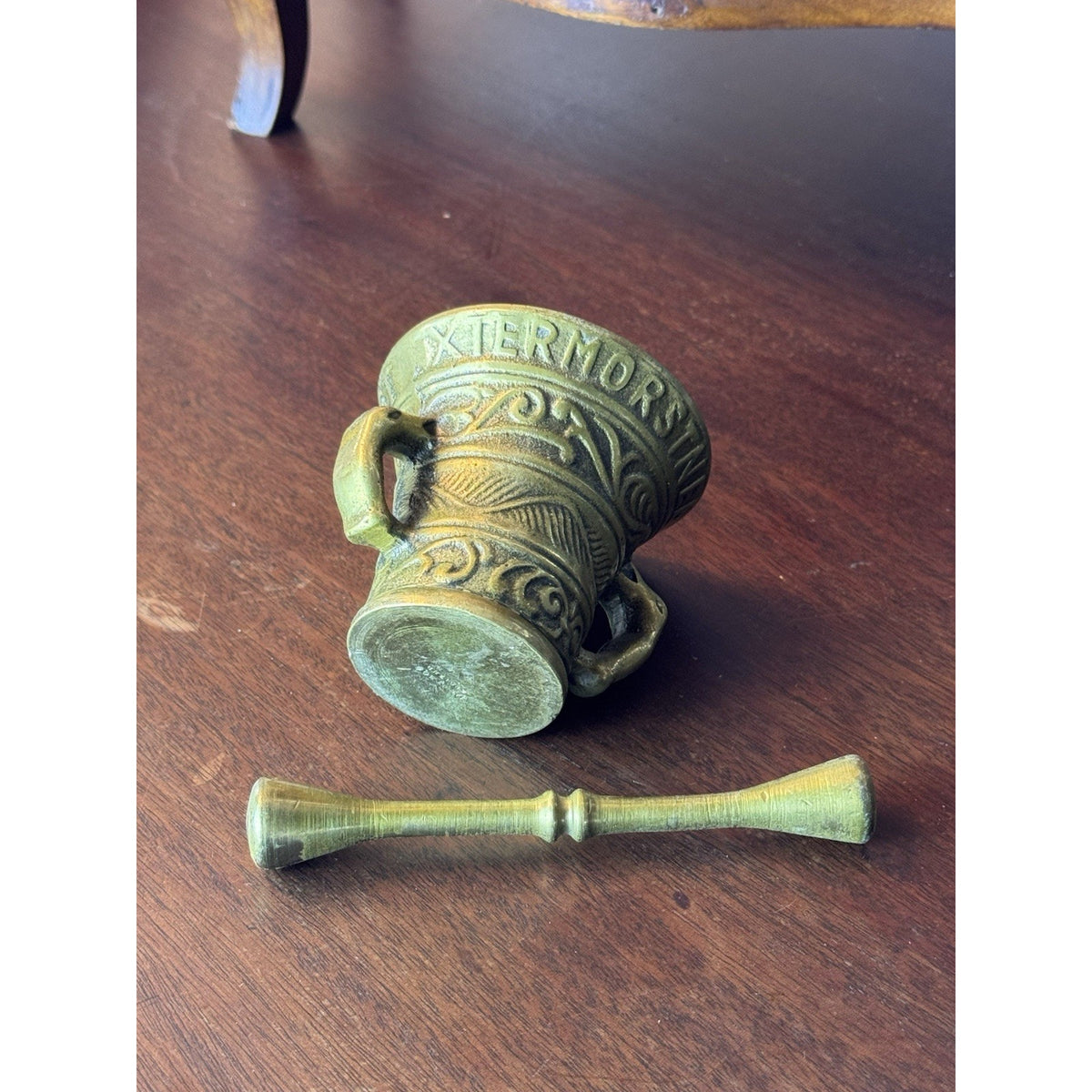Vintage Brass Mortar & Pestle Peerage England Apothecary 3” Opening 2.5” H