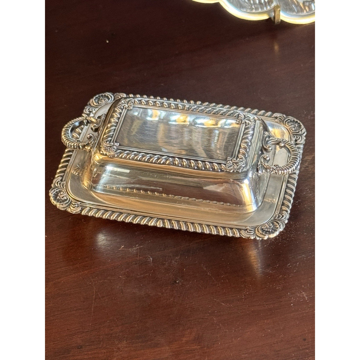 Silverplate Miniature Butter Dish With Lid & Spreader Vintage Set #B 4.5”