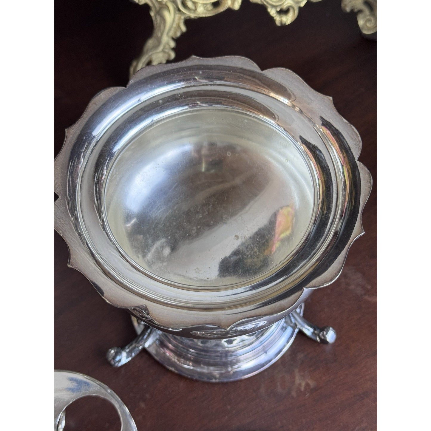 James Dixon & Sons English EPNS Silver Plate Egg Coddler Spirit Stove 7” Vintage