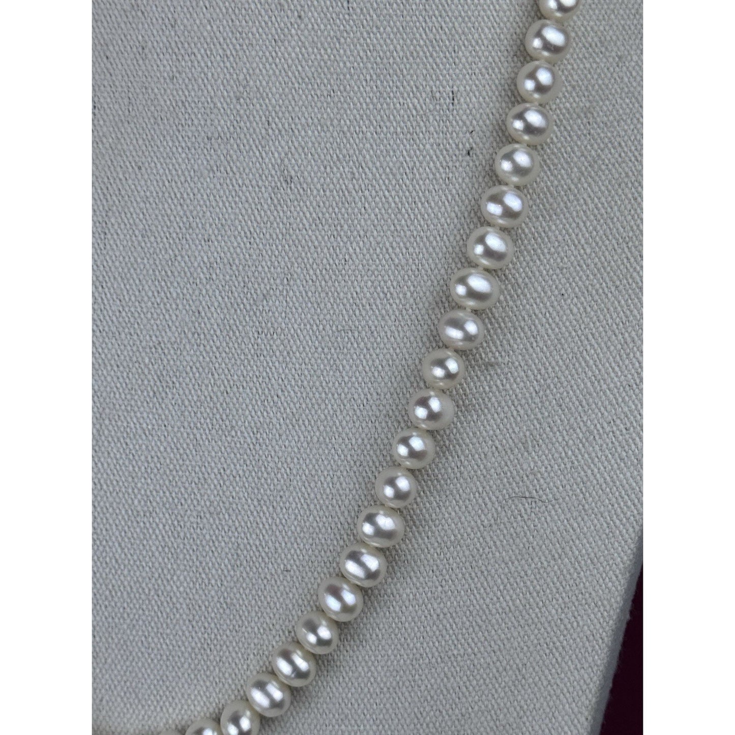 Cultured Pearl Necklace 23.5” Knotted 14K Gold Clasp 8mm FIC Pearls VINTAGE