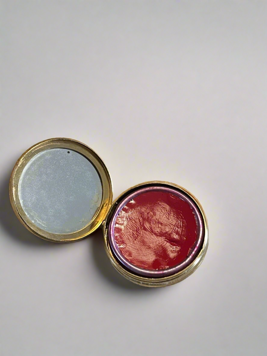 Vintage Rouge Compact with Mirror Du Barry Richard Hudnut Goldtone Cosmetics