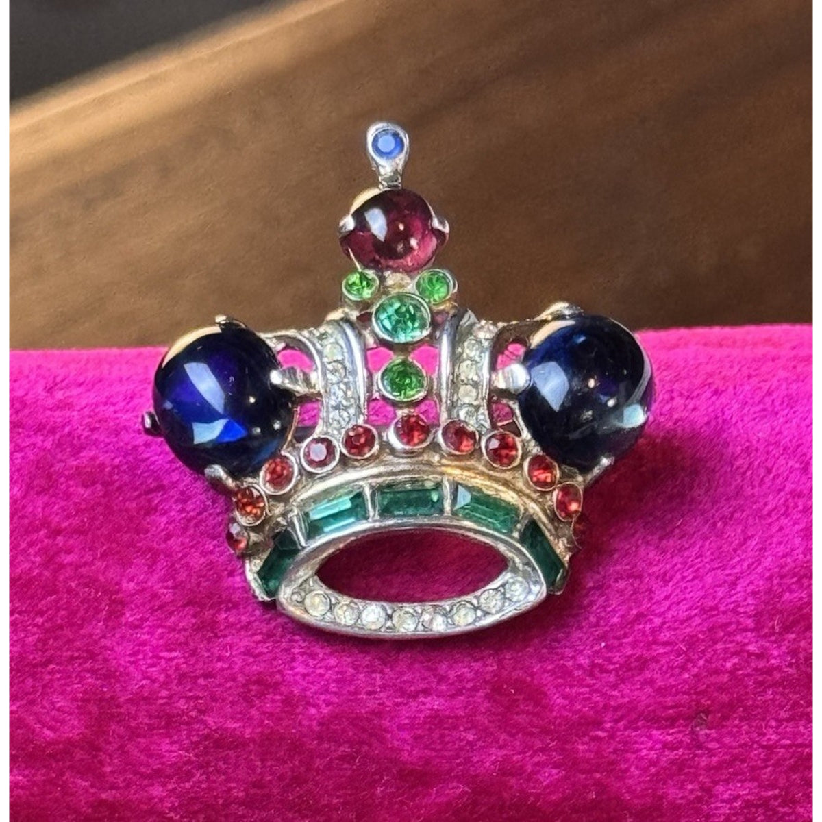 Trifari Brooch Coronation Crown Sterling Silver Alfred Philippe Pat 137542 1.25”