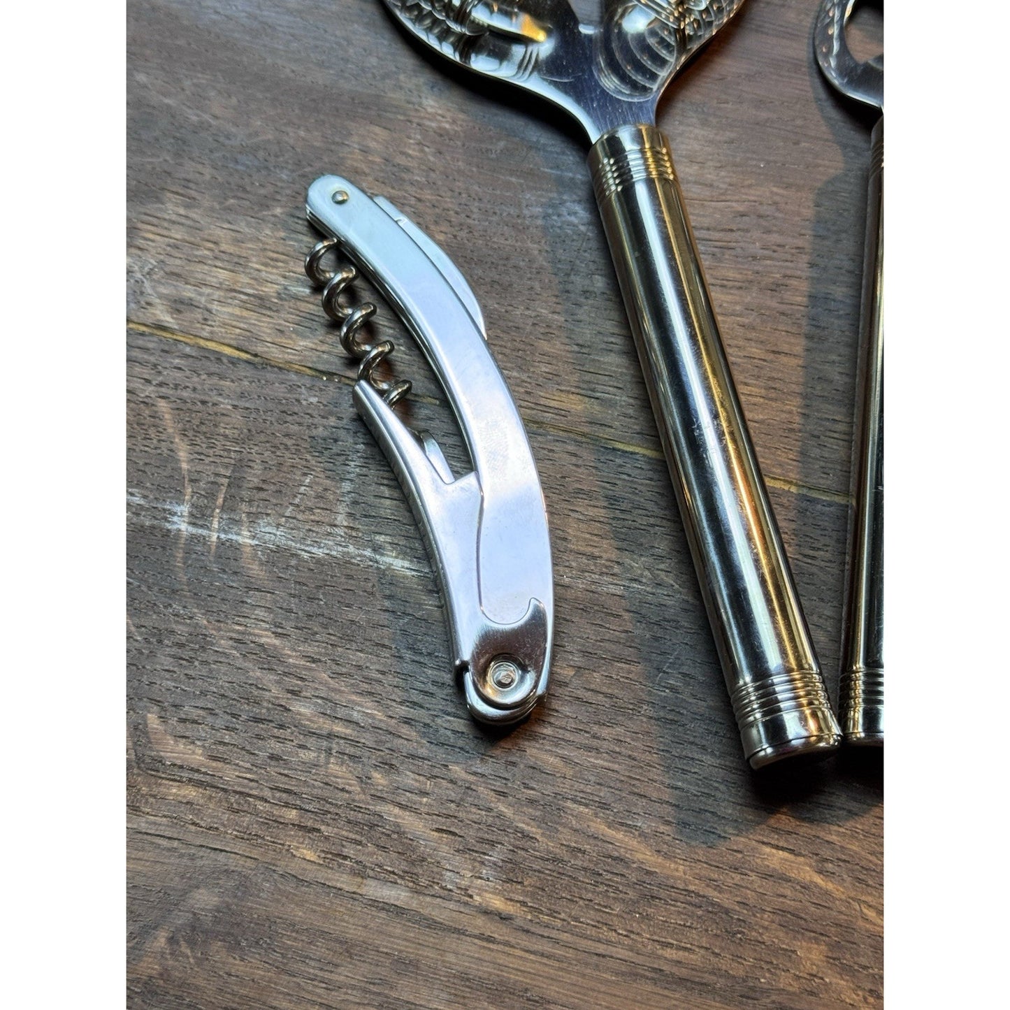 6 Pc Barware Set Cocktail Mixer Tools Jigger Strainer Corkscrew Opener