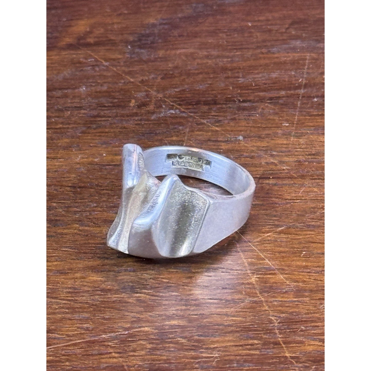 Vintage Lapponia Finland 925 Sterling Silver Modernist Ring Size 7