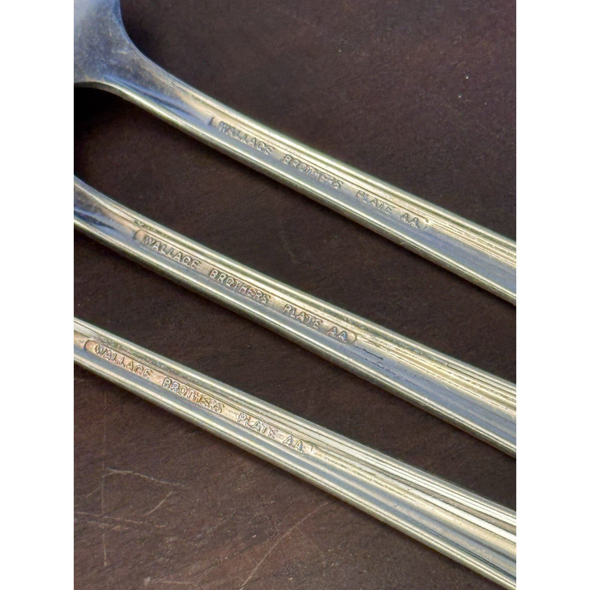 Vintage Cocktail Forks Set 6 Wallace Silverplate Floral Pattern