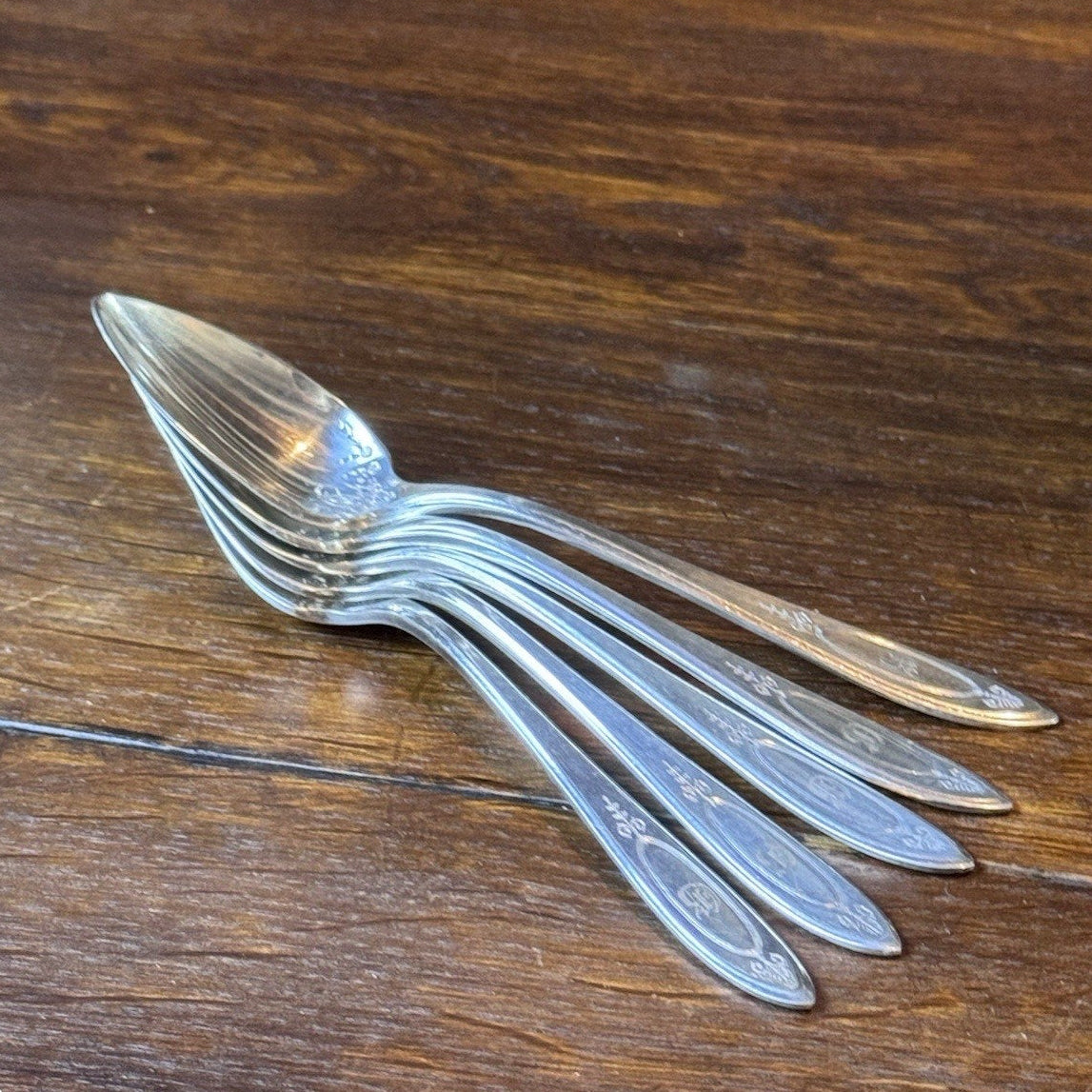 Set of 5 Community Silverplate Citrus Spoons Monogram D – 5.5”