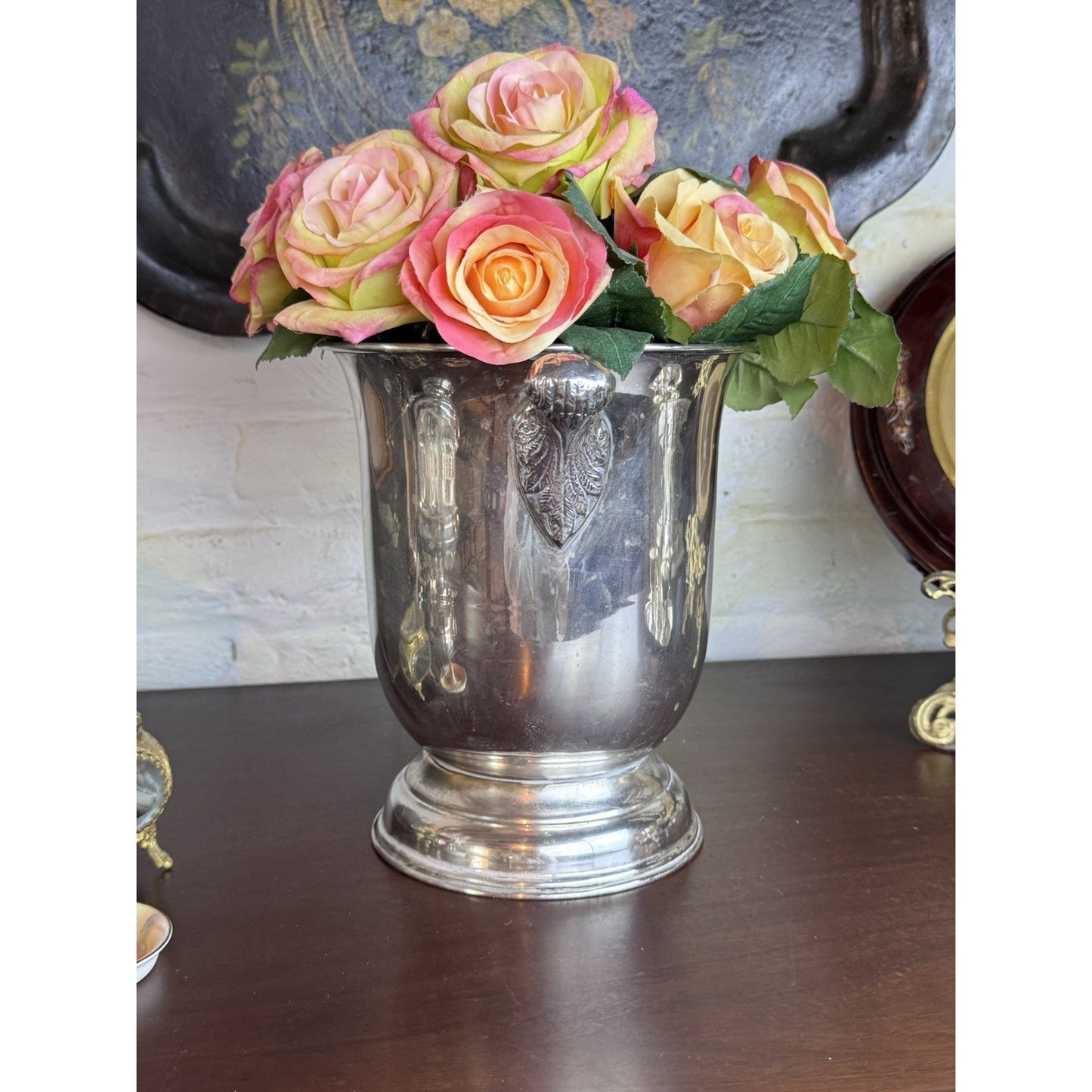 Vintage Silverplate Champagne Bucket Wine Cooler Ice Bucket Planter 9.5”