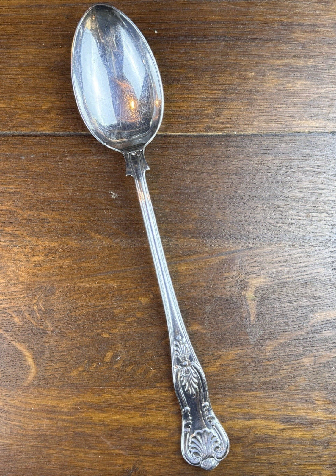 Vintage Stuffing Spoon Kings Pattern IFS Sheffield 13” Serving Spoon Silverplate