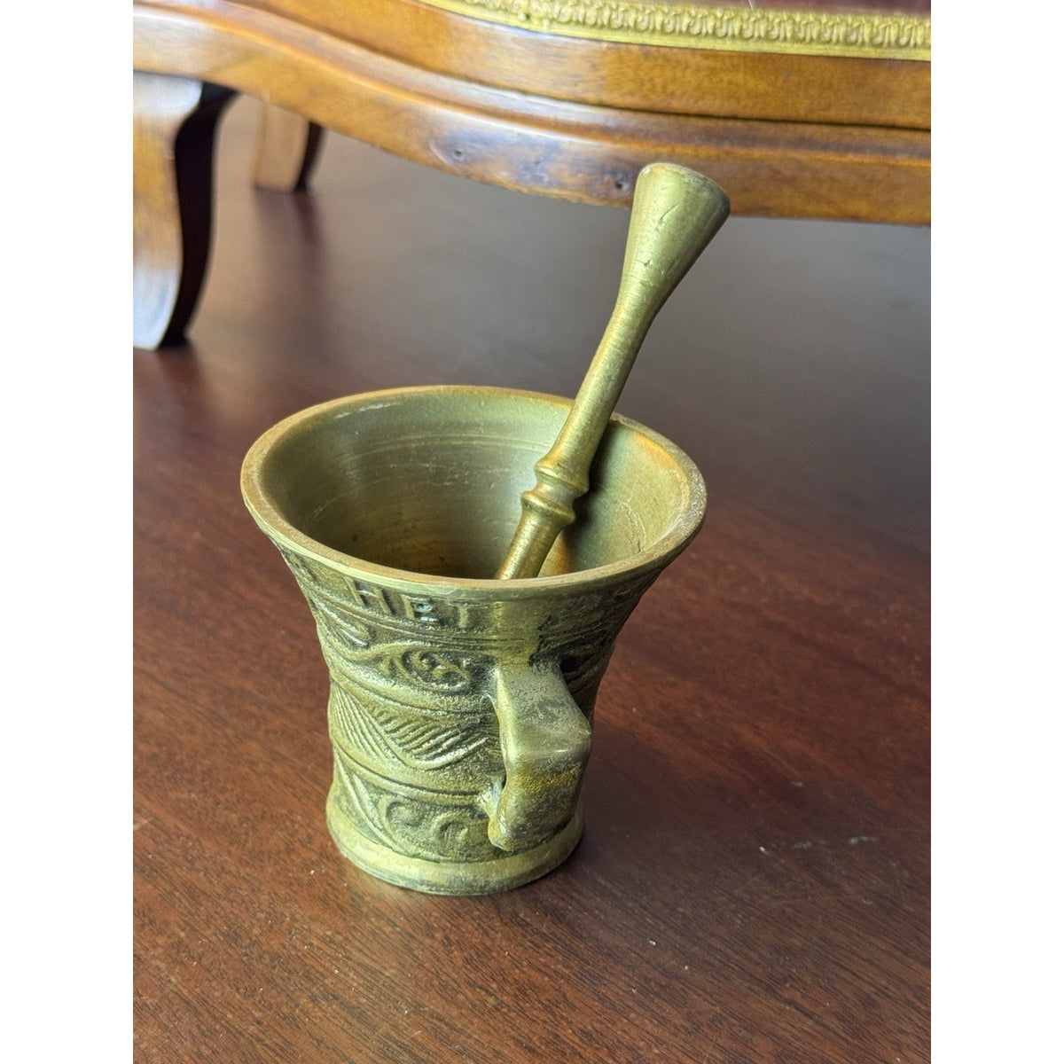 Vintage Brass Mortar & Pestle Peerage England Apothecary 3” Opening 2.5” H