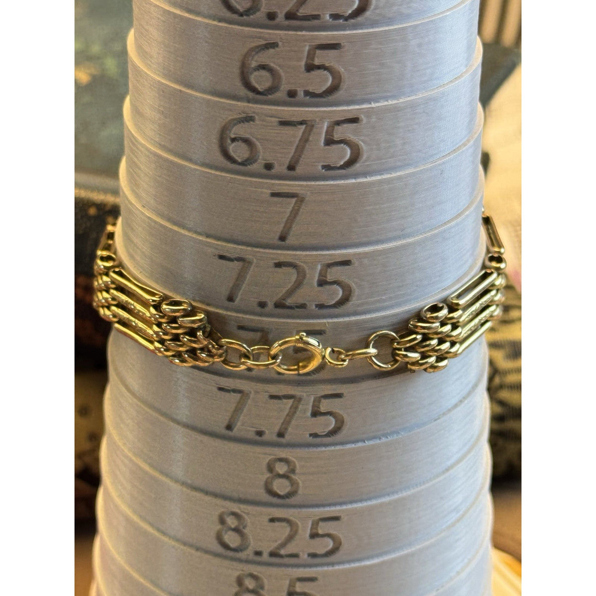Vintage Gold Filled Gate Link Bracelet 7.5 Inches Engraved