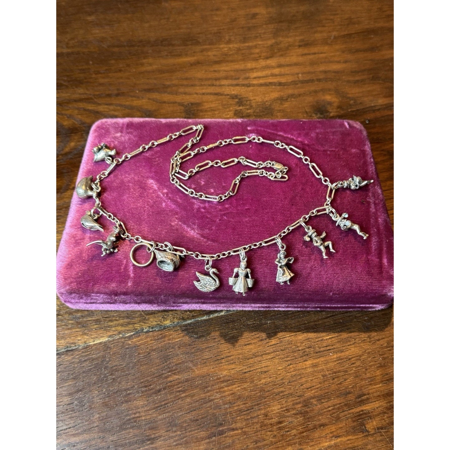 Sterling Silver 12 Days of Christmas Charm Necklace 23.5” 48.2g