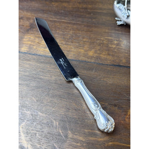 Vintage Sheffield Cake Pie Knife Sterling Handle Stainless Blade 12”