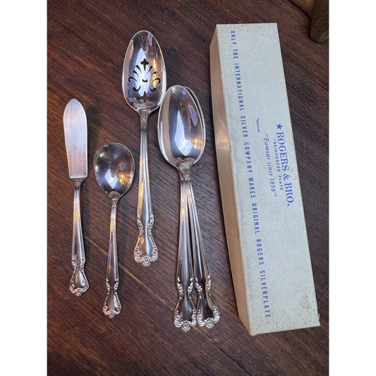 5 Pc Serving Set Daybreak Rogers Silverplate Original Case Flatware