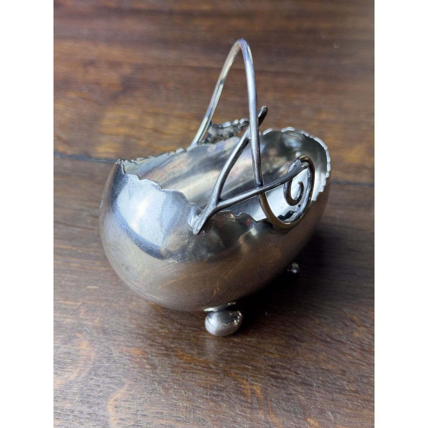 ANTIQUE Basket Derby Silver Co Quadruple Plate Best Wishes Wedding Gift Bowl