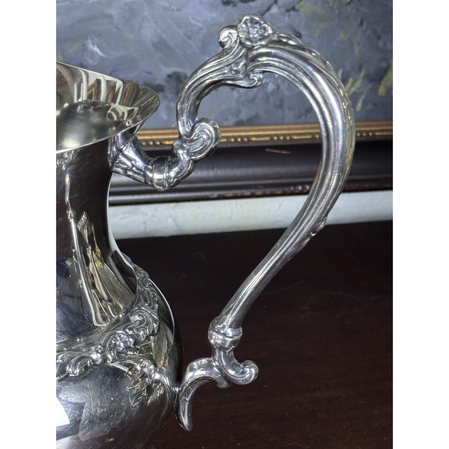 Silverplate Pitcher Footed Ornate Presentation Ewer Engraved 1972 10”h