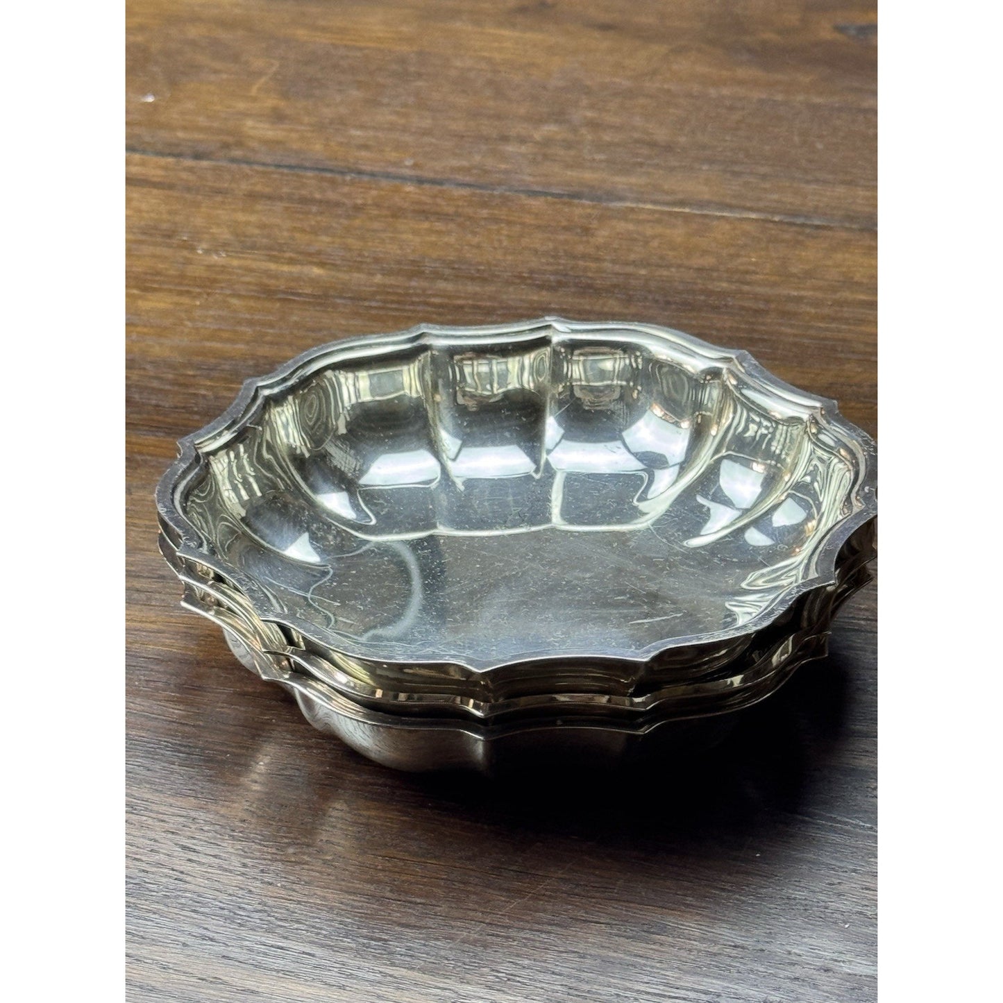 Silverplate Chippendale Nut Bowls Set of 3 International Silver 5.75”
