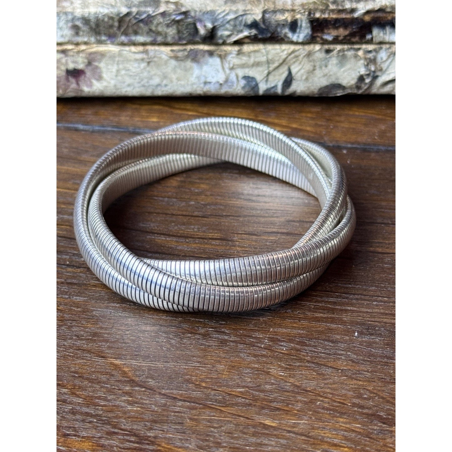 Frederic Duclos Sterling Silver Triple Snake Chain Bracelet 7” Signed 925