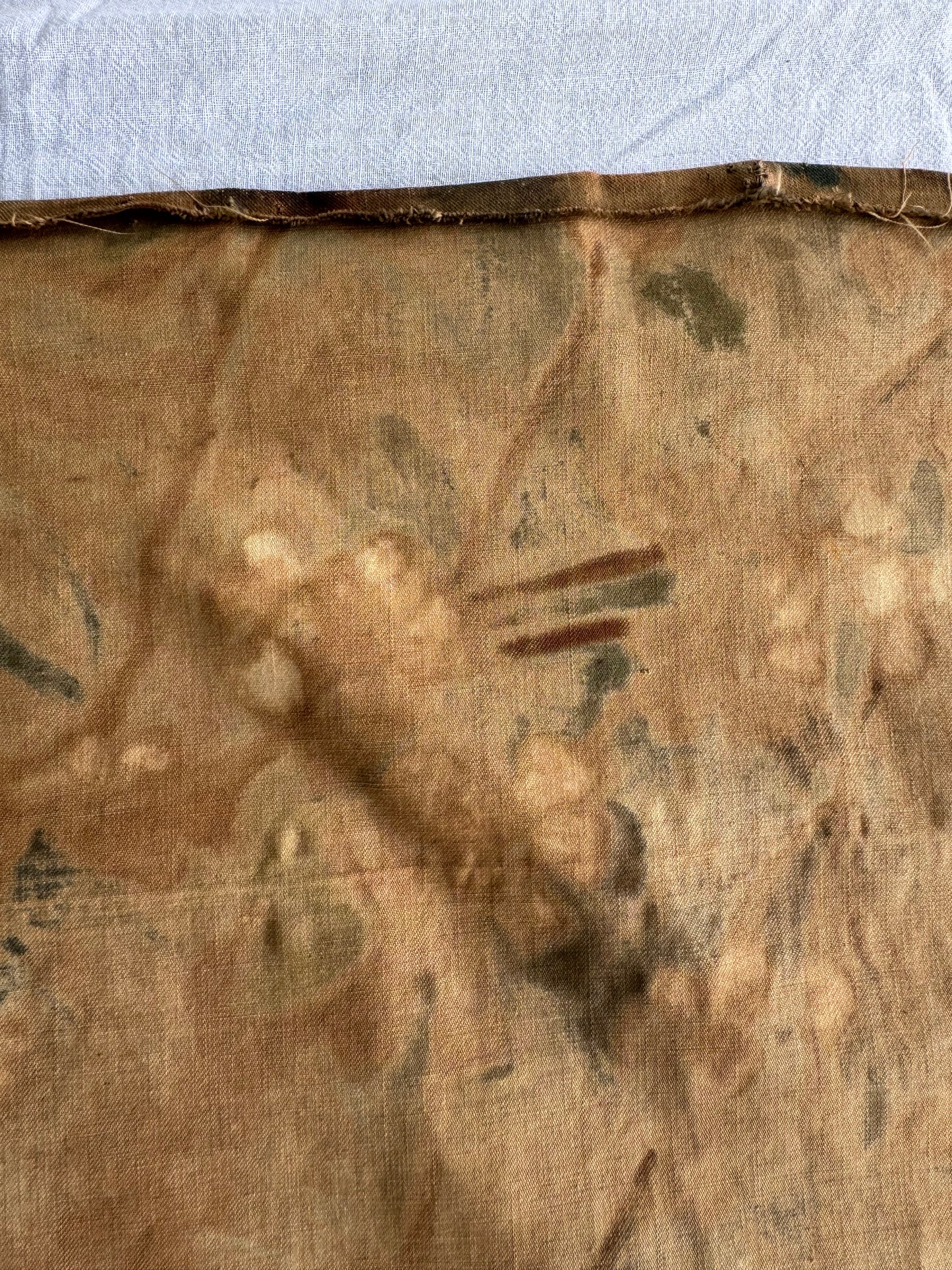 Antique Hand-Painted Textile Painting on Canvas Young Woman on Swing c. 1900