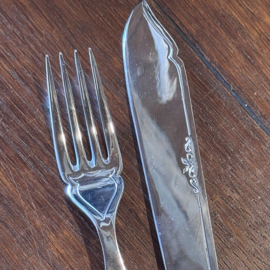 Sheffield Fish Knives & Forks Celluloid Handles Chrome Nickel Silver Boxed Set