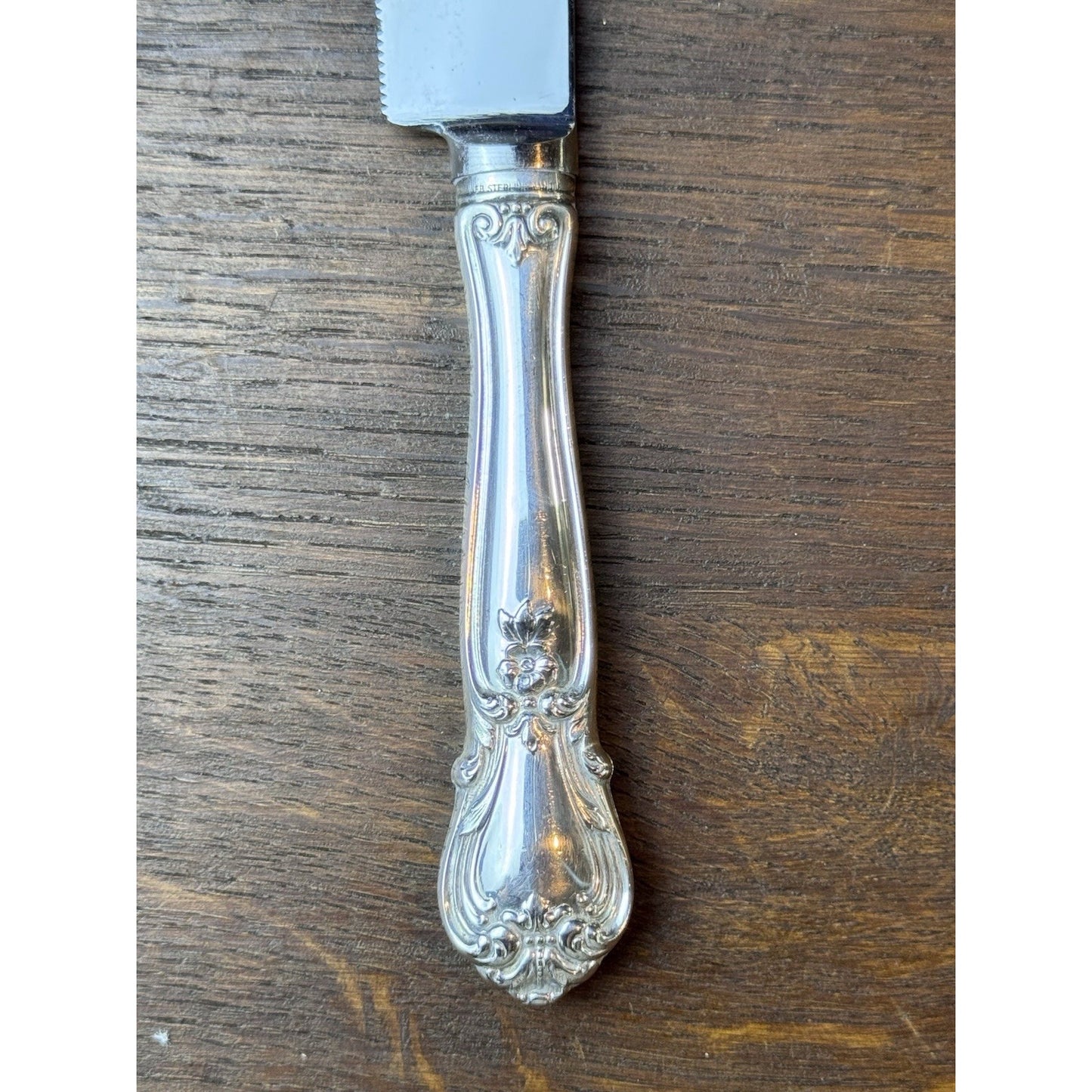Vintage Sheffield Cake Pie Knife Sterling Handle Stainless Blade 12”