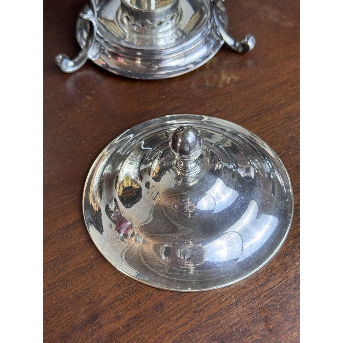 James Dixon & Sons English EPNS Silver Plate Egg Coddler Spirit Stove 7” Vintage
