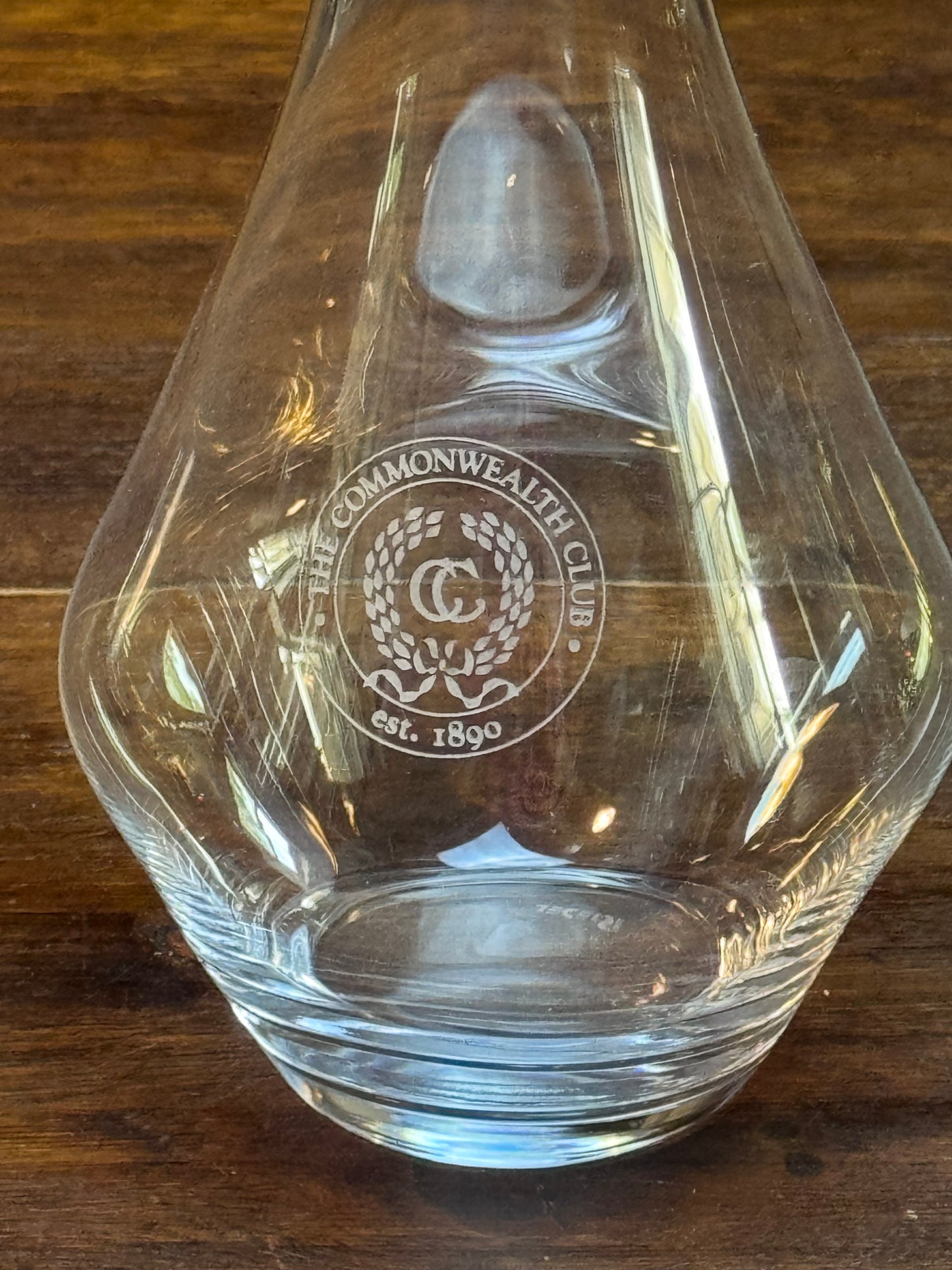 RIEDEL Cabernet Magnum Crystal Decanter Commonwealth Club Etched 9.5” Wine