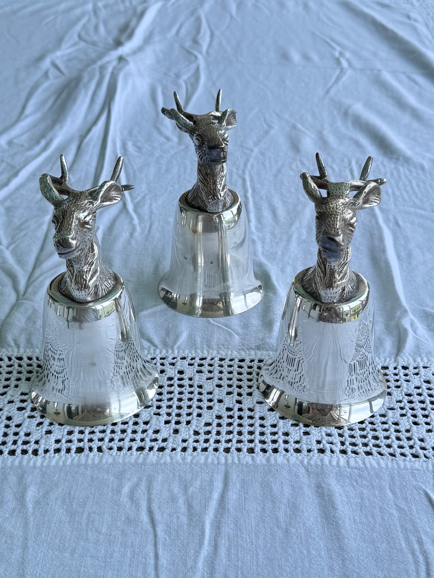 1 x Vintage Stag Head Stirrup Cup Goblet Silverplate Hunting Barware Shabby Old Money Style