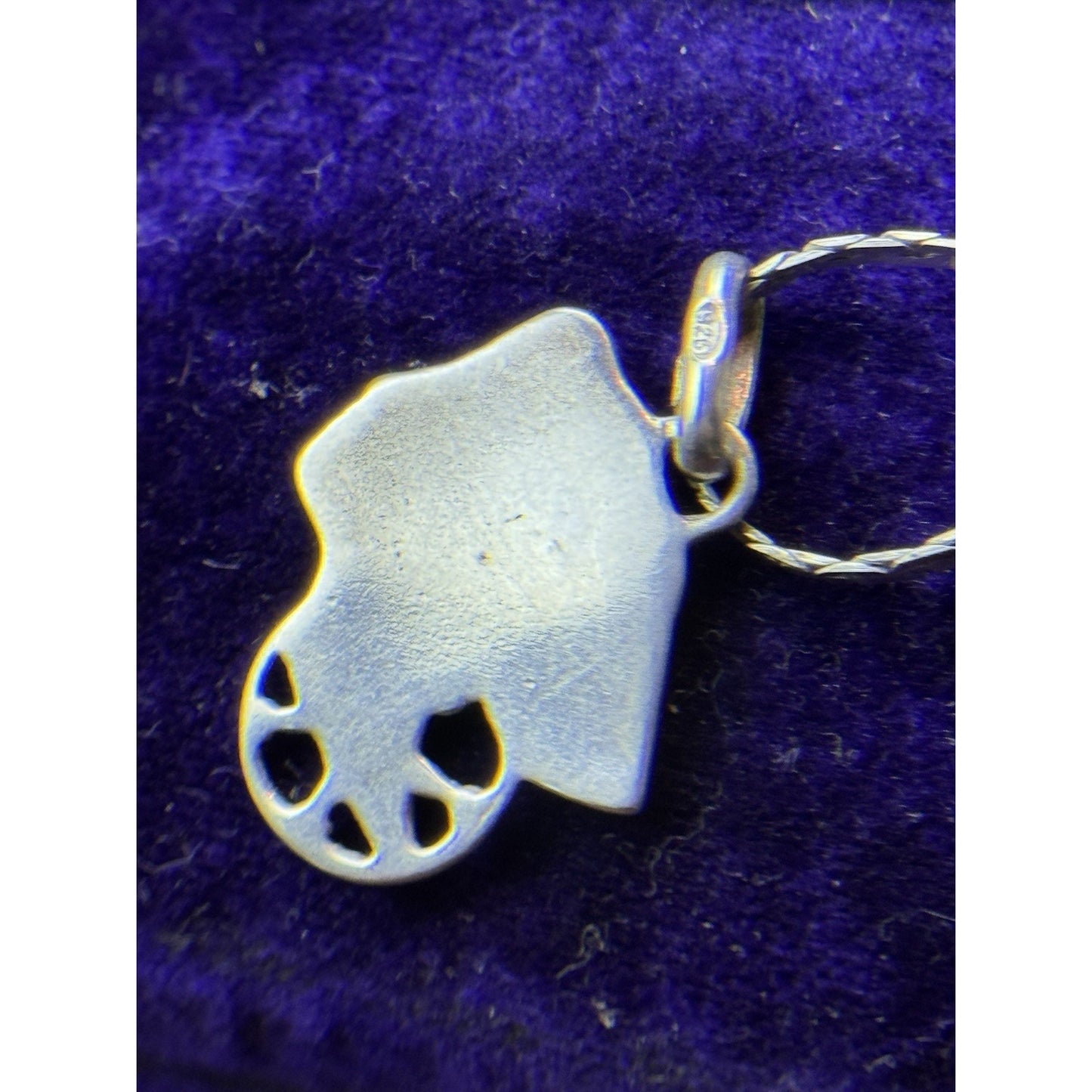 Art Nouveau Style Sterling Silver Woman Pendant Necklace 19.75” Italy 925 1”