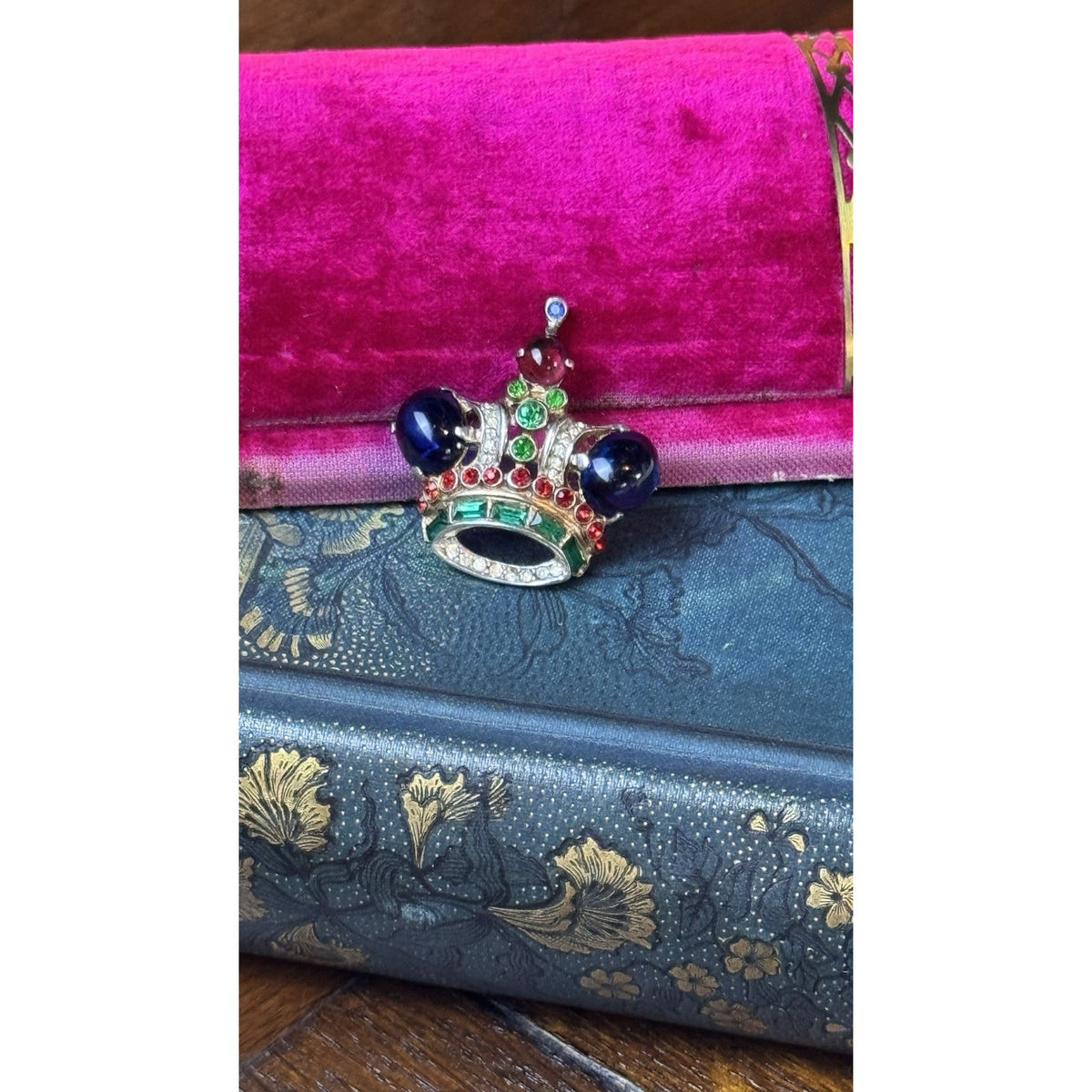 Trifari Brooch Coronation Crown Sterling Silver Alfred Philippe Pat 137542 1.25”